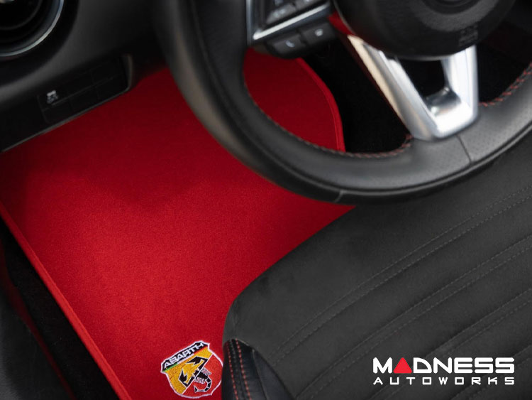 FIAT 124 Floor Mats - Red Carpet w/ ABARTH Crest